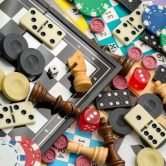 Various board games, leisure, hobby. Background games.