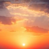 Cloudscape and dramatic orange sky, sunset shot